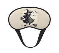 Masque de nuit pour adultes avec motif sorcière volante d'Halloween - Confortable - Pour voyage, camping - Bloque la lumière