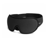 Masque de nuit soie Masque de sommeil 3D bloquant la lumière, masque for les yeux en mousse à mémoire forme, aide au voyage rembourré doux pour une nuit complète(Black)