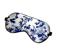 Masque De Nuit Soie Masque De Sommeil En Soie Mûrier Naturelle, Bandeau Doux For Les Yeux, For Voyager À La Maison, Aide Au, Protection For pour dormir la nuit(Blue Flower)