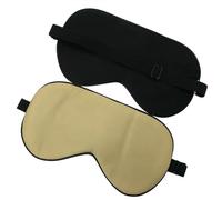 Masque De Nuit Soie Masque for les yeux de sommeil en soie mûrier naturel, 1 pièce, bandeau doux for adulte, couvre-yeux lisse, bande élastique pour dormir la nuit(Champagne,2pcs)