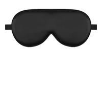 Masque de nuit soie Masque for les yeux en soie de mûrier naturel 19, couverture d'ombre de sommeil lisse et douce avec sangle élastique réglable, bandeau for les yeux(Black with Bag)