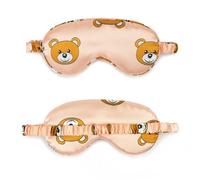 Masque de nuit soie Masque For Les Yeux En Soie Imité, Masque D'ombrage For Le Sommeil, Patch Oculaire De Voyage, Couverture Relaxante, Aide Au Sommeil, Soins Oculaires, Outils De Santé(Brown bear)