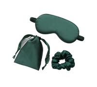 Masque De Nuit Soie Masque for les yeux en soie imitée for femmes, ensemble de 3 pièces, patchs for, masque facial, bandeau for, repos voyage, couverture for nuit pour dormir la nuit(Green)