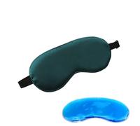 Masque De Nuit Soie Masque for les yeux en soie, Patch de couverture for voyage, relaxation, bandeau for, masques d'aide au sommeil avec sac glace, ombre légère for femmes et hommes(Dark Green)