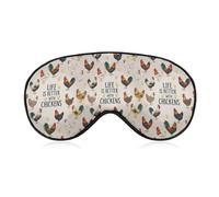Masque de nuit souple et occultant pour les yeux « La vie est plus belle avec des poules » - Coq blanc - Masque de sommeil sans pression - Protection solaire douce pour femmes et hommes