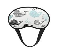 Masque de nuit unisexe en tissu composite motif baleine fantastique, bord noir, avec élastique.