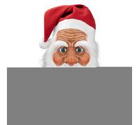 Masque de Père Noël de - Masque de déguisement festif en latex, Couvre-tête intégral, Accessoire de fête, Accessoire de cosplay saisonnier | Masquee de Père Noël réaliste avec barbe blanche et cha
