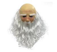 Masque de Père Noël réaliste - Costume en latex, couvre-visage Père Noël, masque de tête de Père Noël, masque facial en latex pour costume de vacances, masque réaliste de Père Noël avec un aspect doux