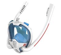 Masque de plongée à Double respirateur, Masque sous-Marine, intégral, Tuba Natation(Blue,L)