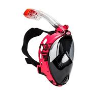 Masque de Plongée Anti-Fuite Masque De Plongée avec Tuba sous-Marin Anti-buée en Apnée Intégral Équipement Cadeau Fête(Rot,12cm)