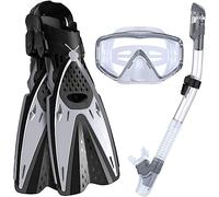 Masque de Plongée Anti-Fuite Snorkel Mask Diving Dry Set Regolabile Panning Wide View Deep Snorkeling Cadeau Fête(G,44.6*20*24cm)