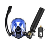Masque de plongée avec tuba avec réservoir d'air, masque de plongée intégral de 0,5 l pour soutien respiratoire sous-marin - 5 à 10 minutes de temps de plongée