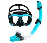 Masque de plongée avec tuba - Lunettes de natation professionnelles et tuba sec pour plongée avec tuba et plongée | Anti-buée, protection UV et étanche (vert)