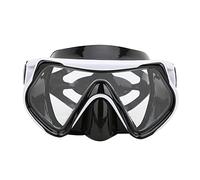 Masque de Plongée avec Tuba, Lunettes de Plongée en Silicone étanches, Lunettes de Natation Panoramiques avec Couvre-Nez, Masque de Plongée Léger pour la Plongée en Apnée, L'apnée(Blanc)