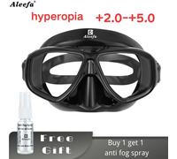 Masque de plongée contre OLpermétropie avec lentilles de lunettes du Guatemala AntifAustin-Lunettes de natation avec couvre-nez, lunettes de plongée myopie, spray Hyperopia 5.0 Set
