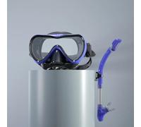 Masque De Plongée En Apnée Avec Miroir De Surface En Silicone,Lunettes 3/4,Ensemble De Tube Respiratoire,Grand Cadre,Deux Trésors De La Plongée En Apnée, - Type Deep Blue Set