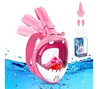 Masque de Plongée Enfants Intégral,180° HD Anti-Leak Anti-Fog Masque de plongée pour Kinds Système de Jouets avec Tuba à Sec Design Mignon pour Les Enfants de 4~14 Ans