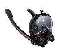 Masque de plongée, Équipement de plongée avec Tuba, Masque , respiratoire intégral antibuée, étanche et sûr(Black)