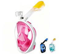 Masque de plongée intégral avec vue à 180 ° - Design panoramique - Compatible avec les caméras de sport, masque de plongée avec technologie anti-buée et anti-fuite pour adultes et enfants