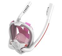 Masque de plongée, Masque de plongée à Double respirateur, Masque sous-Marine, intégral, Tuba Natation(Pink,S/M)