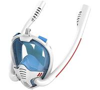 Masque de plongée， Masque de plongée avec Tuba, Masque de plongée avec Double respirateur, Masque de plongée sous-Marine, Masque de plongée intégral sous-Marin(White,L)