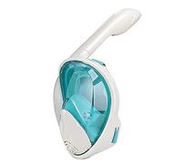 Masque de plongée, Masque de plongée intégral en Silicone avec Tuba à 180°, Type Sec, Bouche Plate, adapté aux Adultes et Enfants(Green,L)