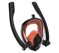 Masque de plongée, Masque de plongée sous-Marine Anti-buée intégral Natation Tuba Équipement(Black 2,S)