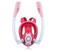 Masque de plongée, Masque de plongée sous-Marine Anti-buée intégral Natation Tuba Équipement(Pink 2,L)