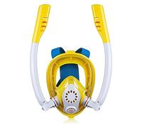 Masque de plongée, Masque de plongée sous-Marine Anti-buée intégral Natation Tuba Équipement(Yellow,L)