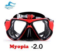 Masque de plongée pour myopie 1.5 - 9.0, avec monture gopro, lentilles de myopie myopie, lunettes de lecture à courte [19A8987]