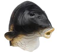 Masque de poisson, masque d'Halloween Masque de poisson effrayant Masque en latex Animal Full Head Realist Mask One Taille Masque d'horreur adulte avec des trous de ventilation Cosplay Prop pour Hall