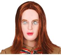 Masque de Poupée Robot d'Halloween Avec Des Cheveux Réalistes Effrayant Pour Les Adultes Idéal Pour Une Fête D'halloween Ou Un Événement D'horreur Des Yeux Fascinants, Couleur : Multicolore