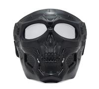 Masque de protection du visage pour l'équitation - Étanche à la poussière - Coupe-vent - Pour la protection des yeux - Tactique - Crâne - Masque de protection militaire complet pour Halloween, chasse