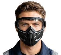 Masque de Protection faciale Anti-buée,Écran Facial Coupe-Vent avec Lunettes Amovibles - Couvre-Visage intégral 2 en 1 Ajustable,pour Hommes Vélo Travail Et Soudure