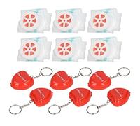 Masque de Protection Faciale CPR, Masque de Poche de Réanimation Cardiopulmonaire 6 Pièces avec Valve à Sens Unique, Barrières Respiratoires CPR Portables, Bouclier Facial, Kit D'urgence Porte-clés