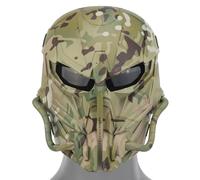 Masque de Protection Intégral Tactique Airsoft Tête de Mort, Masque Steampunk en Maille Respirante pour Jeux de Guerre CS Halloween Cosplay et Fêtes Costumées(CP)