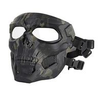 Masque de protection intégral tactique réglable pour airsoft - Paintball, jeu de guerre - Halloween et cosplay - Camouflage noir