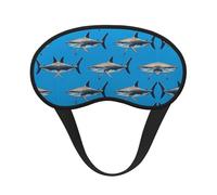 Masque de protection pour les yeux confortable et léger, motif requin bleu océan, avec sangle réglable, idéal pour dormir, voyager, travailler et méditer. Masque occultant pour les yeux.