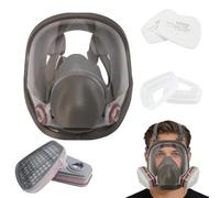 Masque de protection respiratoire - Masque de sécurité intégral réutilisable - Système de filtre à vapeur d'air - Conception de protection anti-poussière pour travaux de peinture, revêtements, travail