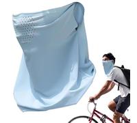 Masque de protection solaire, cache-cou, bandeau | Visière respirante UPF 50+ UV pour le visage, cache-oreille, cache-cou, bandana bloquant le soleil, bleu, Refer to