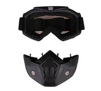 Masque de protection tactique avec protège-dents et lunettes détachables, masque de sport en plein air Airsoft CS, cadre en TPU résistant aux chocs, argenté