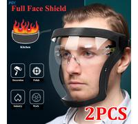 Masque de Protection Transparent anti-éclaboussures, masque Facial de Protection pour l'extérieur, masque de sécurité, couvre-tête, Protection du travail 1PCS Black Set