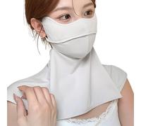 Masque de protection UV, masque facial ventilé réutilisable anti-poussière pour le camping, le cyclisme, le sport, la pêche, la moto, le jardinage, la marche, gris clair, Refer to description