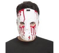Masque De Psychopathe Hockey Blanc Avec Sang Multicolore