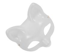 Masque de Renard Blanc en Plastique, Demi-visage pour Fête Halloween | Surface Blanche Peignable, Ouvertures Yeux et Sangle Réglable, pour Théâtre Scolaire et Ateliers Créatifs