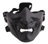 Masque de samurai demi-visage masque aérir le masque oni doux avec un masque de protection démoniaque démoniaque pour l'Halloween, le ballon de mascarade, le jeu et les fêtes en plein air masque de s