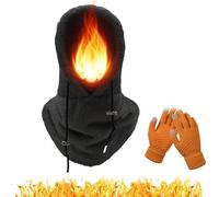 Masque de Ski à Capuche Sherpa, Capuche Sherpa, Wildson Sherpa Hood, Chapeaux Chauds pour Femme, Masque Facial Multi-usages pour l'hiver et l'extérieur (FR/ES, Alpha/Lettres, Taille Unique, Black)