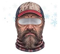 Masque de ski - Casque intégral | Impression 3D, respirant, polyester | Cache-cou coupe-vent, coupe extensible, convient aux têtes de 53,3 à 61 cm, pour moto, cyclisme, ski, snowboard et randonnée