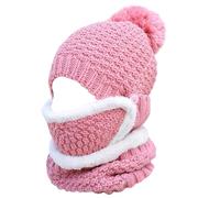 Masque de ski, chapeau une pièce avec écharpe attachée avec protection auditive, coupe-vent, chaud, masque d'hiver tricoté, écharpe à capuche, chapeau d'hiver, cache-cou, ensemble pour femme, style 2