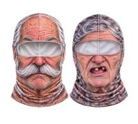 Masque de Ski Drôle Visage Réaliste Cagoule Hiver Vieux Farceur Masque 3D | Cagoule 3D À L’effigie D’un Vieil Homme,Masque de Ski Couverture Totale de La Tête,Pour Ski,Snowboard et Photos de Fête